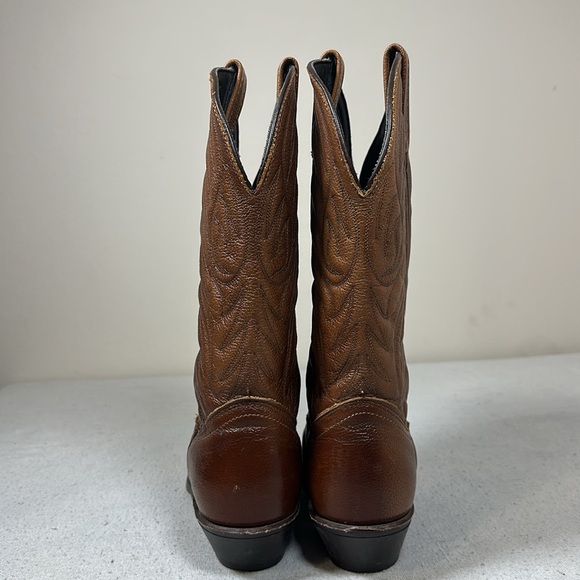 Brown Genuine Leather Almond Toe Brown Western Boots, Women’s Size 7.5 - Picture 5 of 13
